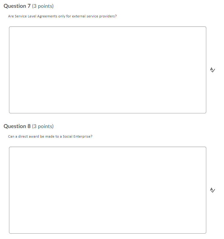 Question 7 (3 points) Are Service Level