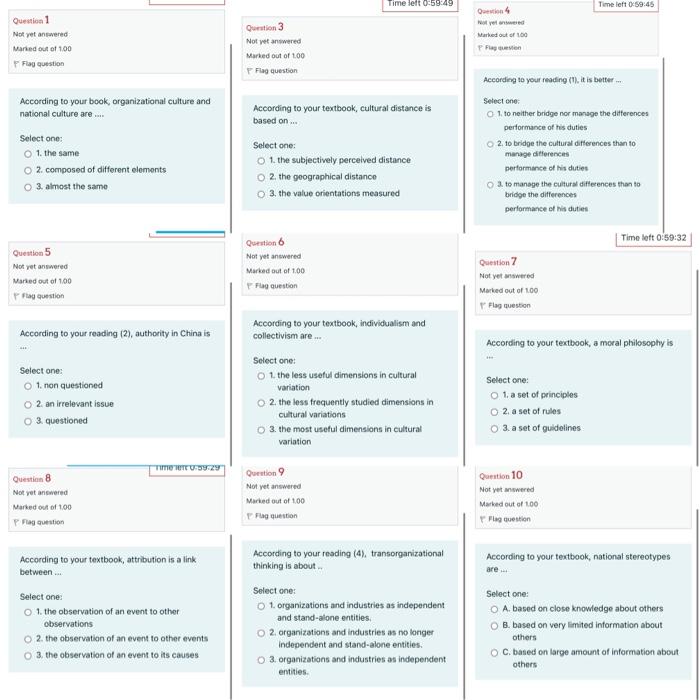 Time left 0-59:49 Time left 0-59:45 Question 1