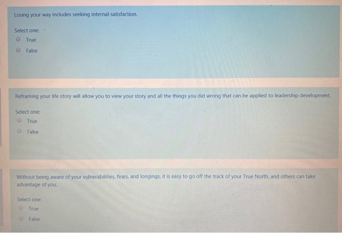 Losing your way includes seeking internal