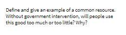 Define and give an example of a common resource.