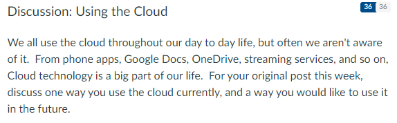 36 36 Discussion: Using the Cloud We all use the