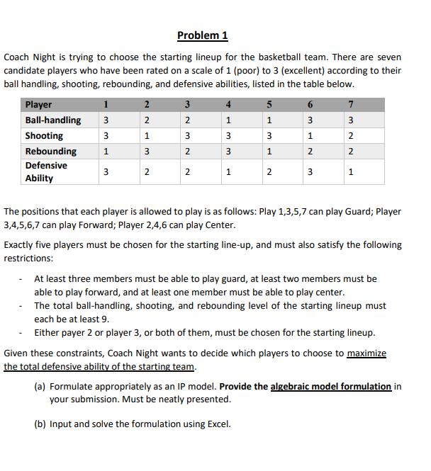 Answer all questions with Excel and please show