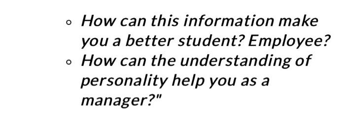 - How can this information make you a better