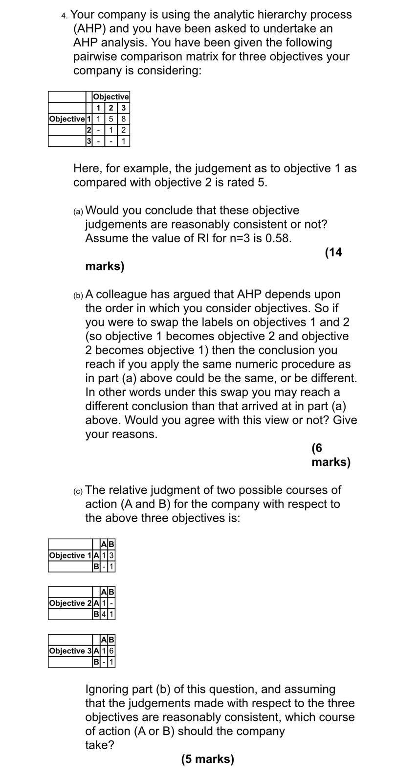 operations research question 4. Your company is