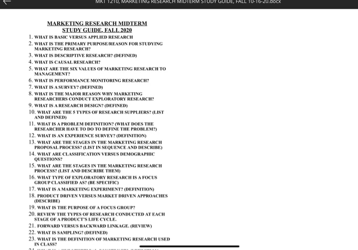 FALL 10-16-20.docx MARKETING RESEARCH MIDTERM