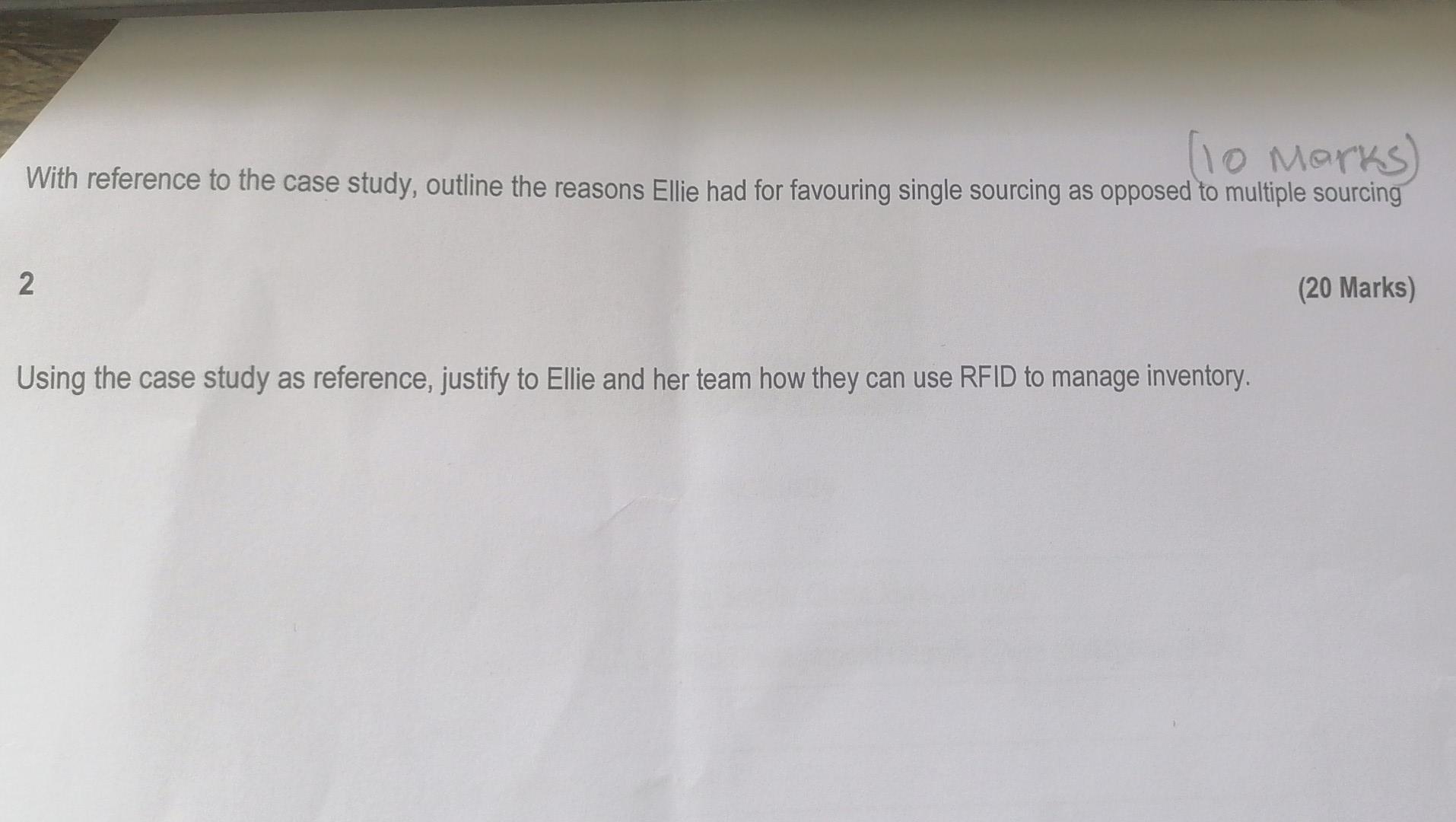 (10 marks) With reference to the case study,