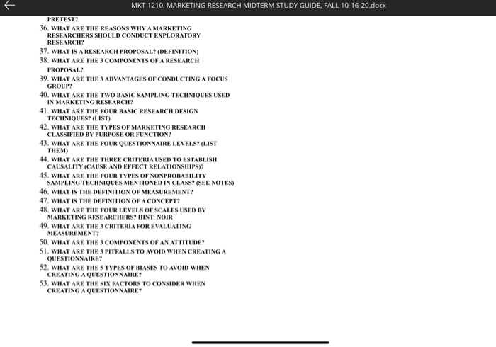 FALL 10-16-20.docx MARKETING RESEARCH MIDTERM