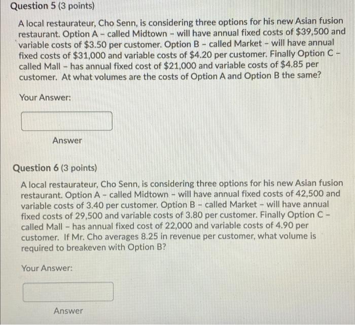 Pls show work & answers pls ! thx Question 5 (3