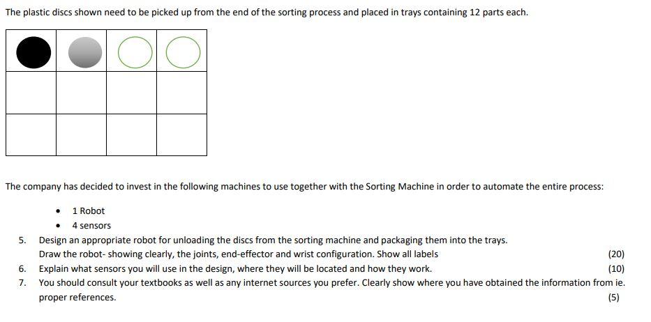 The plastic discs shown need to be picked up from