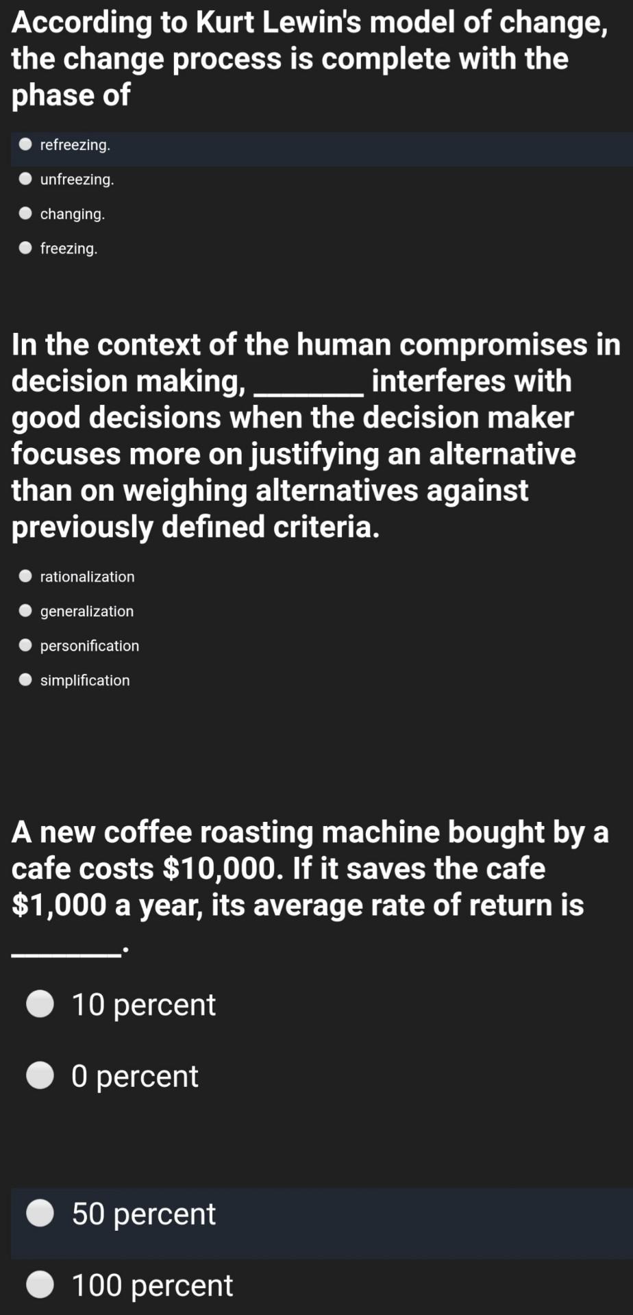 According to Kurt Lewin's model of change, the