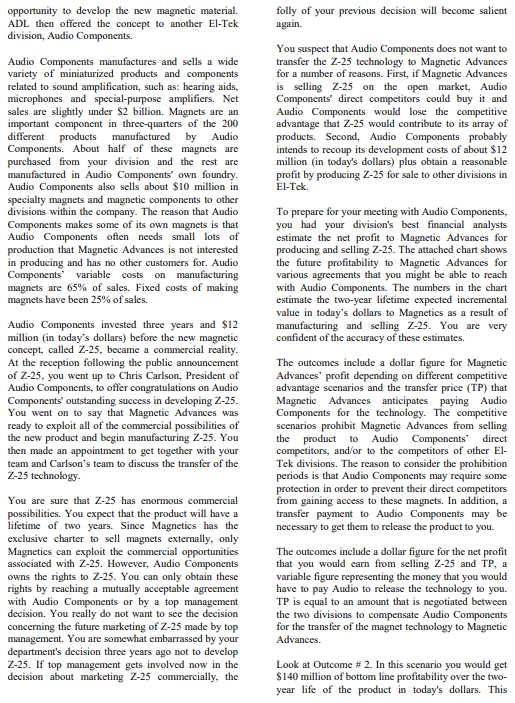 (a) Issues to be negotiated (b) Your position and