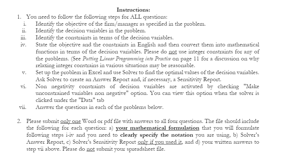 Instructions: 1. You need to follow the following
