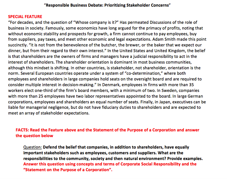 FACTS: Read the Feature above and the Statement