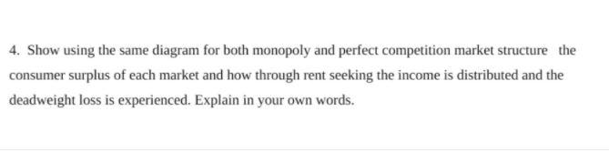 4. Show using the same diagram for both monopoly