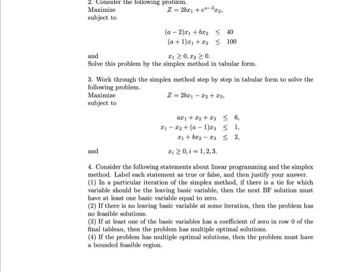 answer all questions 2,3&4 values a= 6 ,b=1