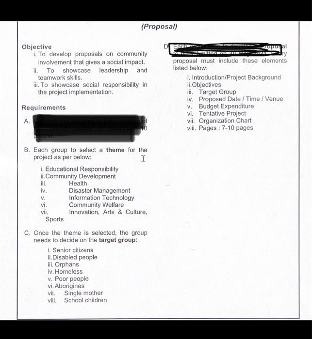 (Proposal) oposal Objective i. To develop