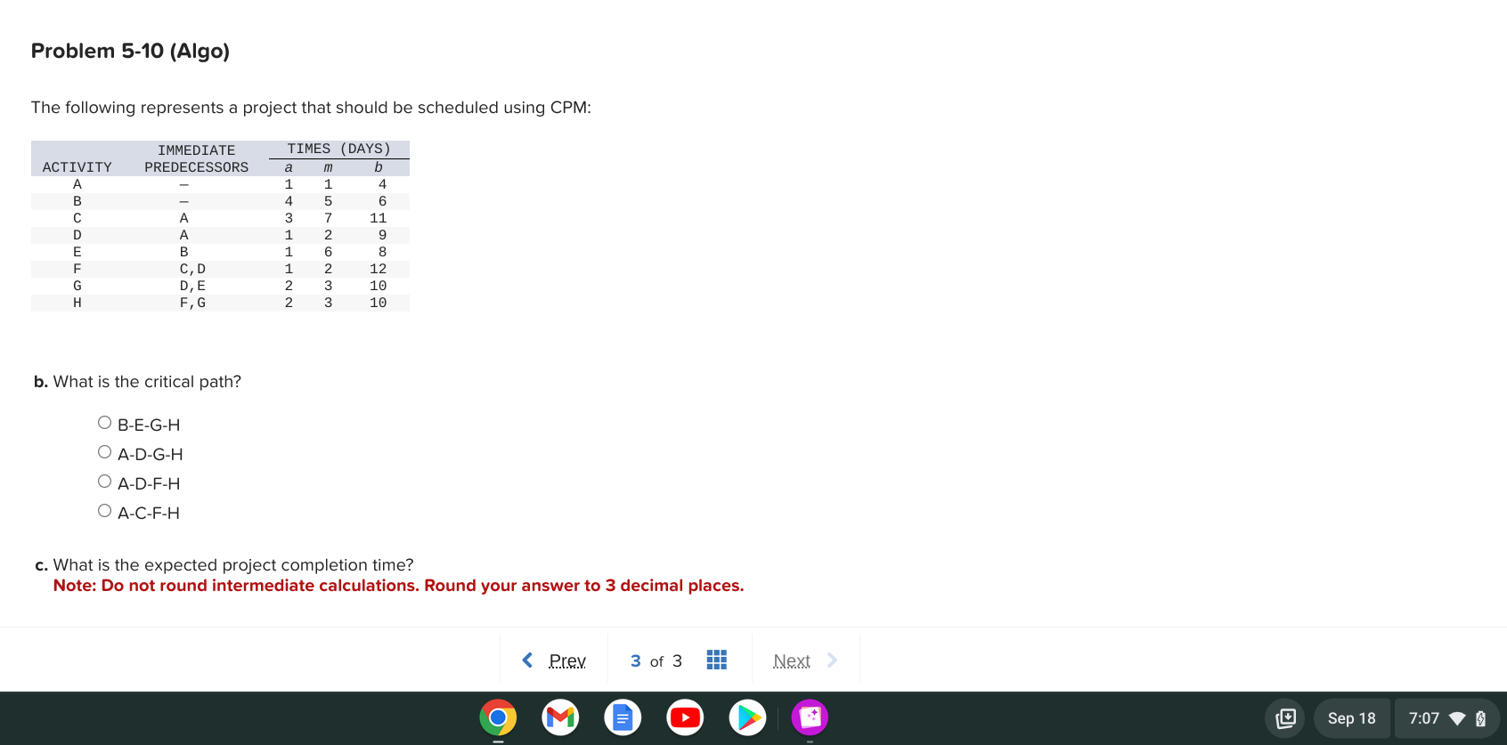 The following represents a project that should be