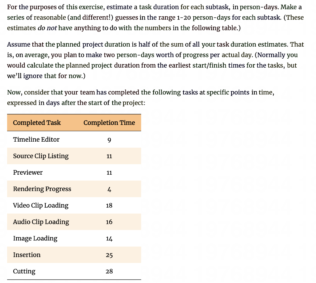 1 Project Management (7 marks) Consider that