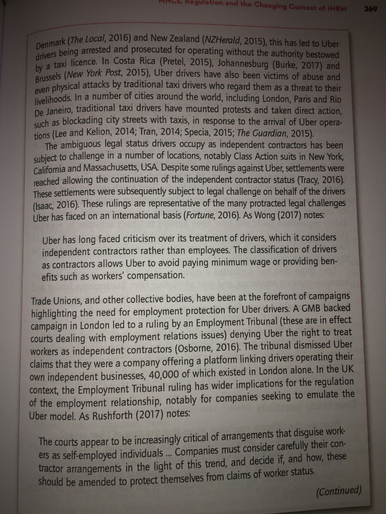 Uber's Regulatory Challenges Case Study Please
