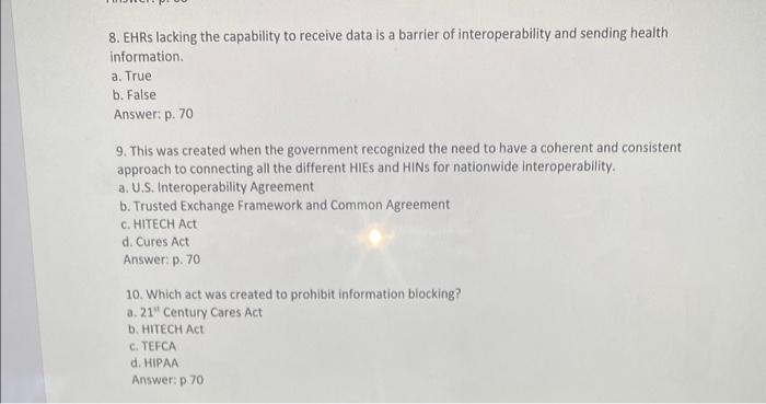 8. EHRs lacking the capability to receive data is