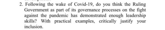 1. What is your take on the assertion that, power