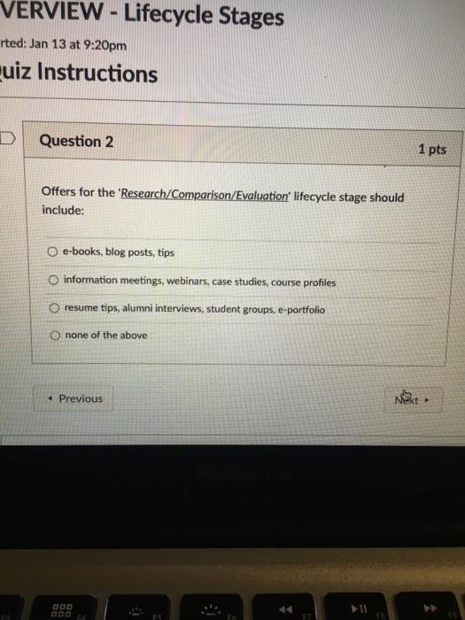 VERVIEW - Lifecycle Stages rted: Jan 13 at 9:20pm