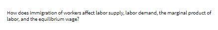 How does immigration of workers affect labor