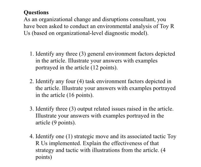 Questions As an organizational change and