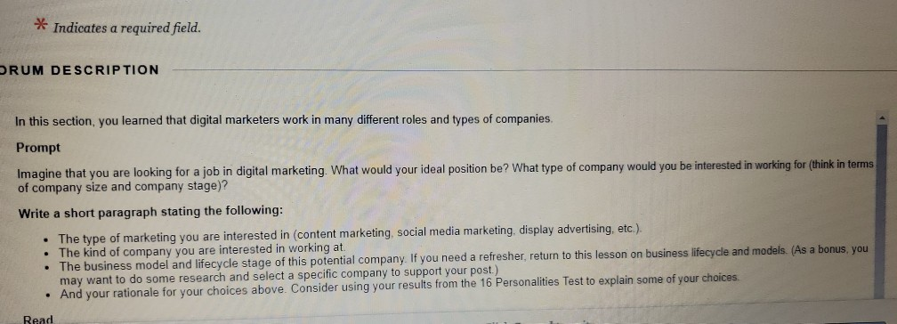 * Indicates a required field. RUM DESCRIPTION In