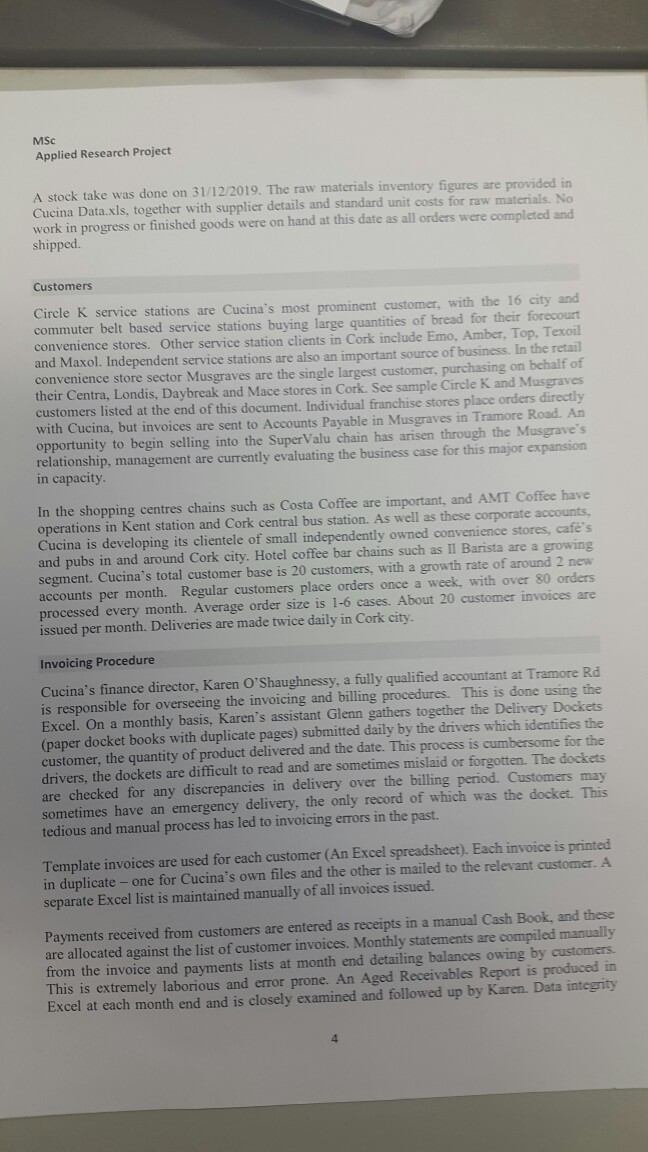 MSc Applied Research Project PLEASE ANSWER