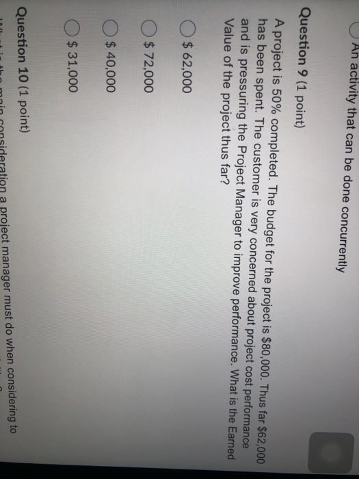 An activity that can be done concurrently