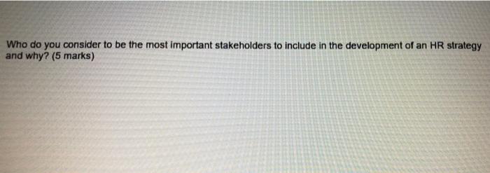 Who do you consider to be the most important