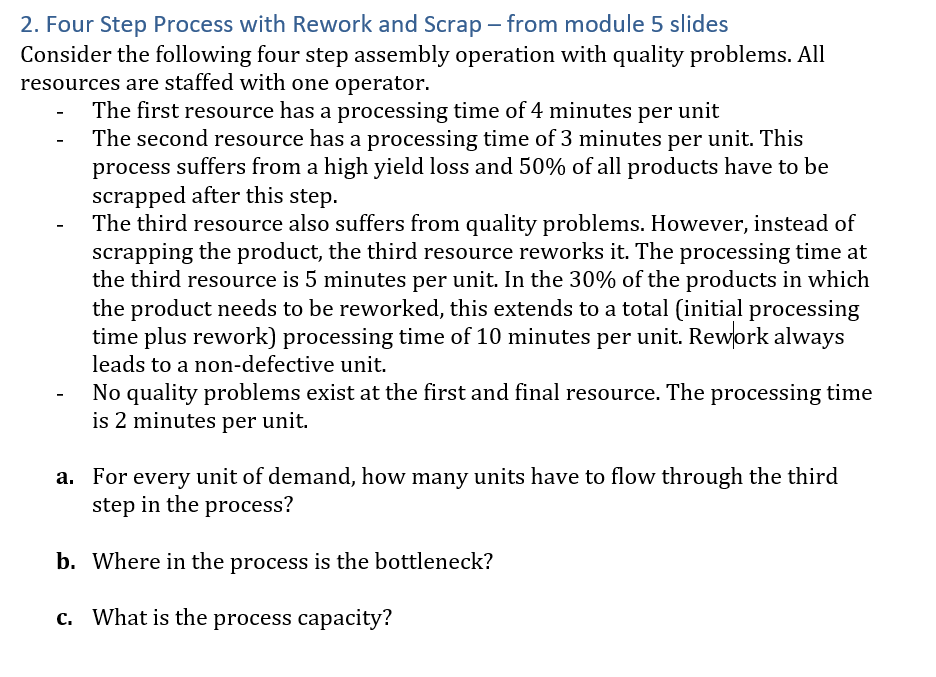2. Four Step Process with Rework and Scrap - from