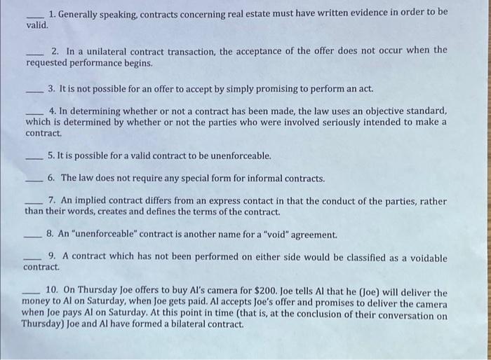 Please answer all true/false. Thank you! 1.) 2.)
