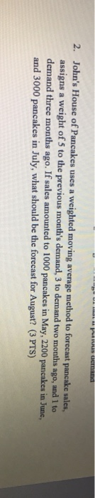 1. What is the approximate forecast for May using