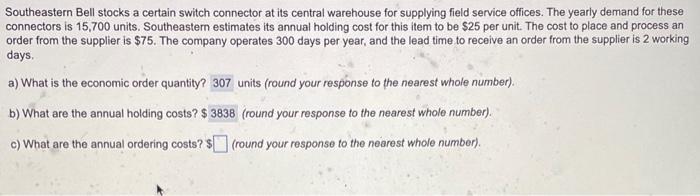 here is question C Southeastern Bell stocks a