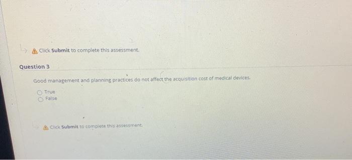 A Click Submit to complete this assessment.