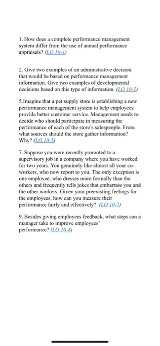 1. How does a complete performance management