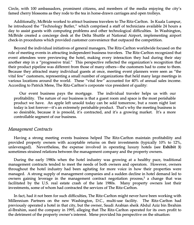 Case Study of Ritz-Carlton 4. In what may be a
