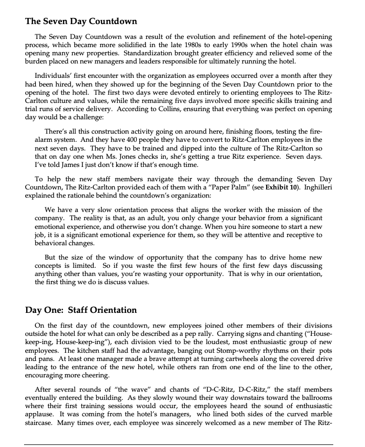 Case Study of Ritz-Carlton 4. In what may be a