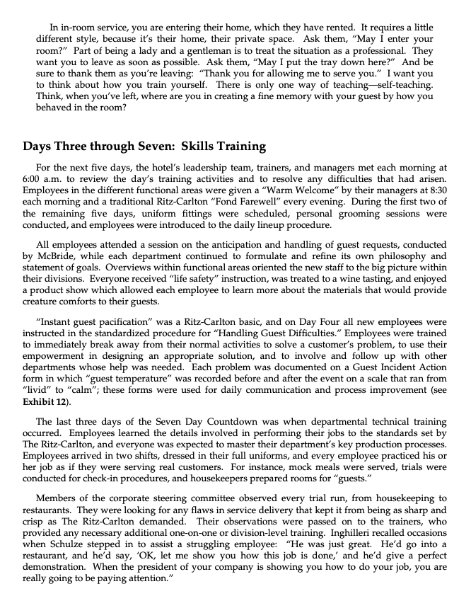Case Study of Ritz-Carlton 4. In what may be a