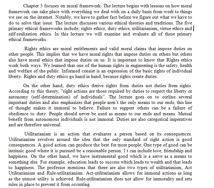 Summarize it in 100 to 120 words Chapter 3