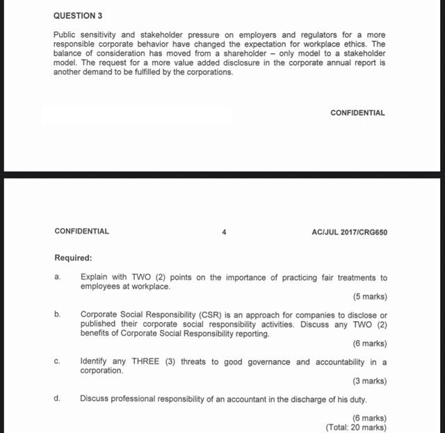 QUESTION 3 Public sensitivity and stakeholder