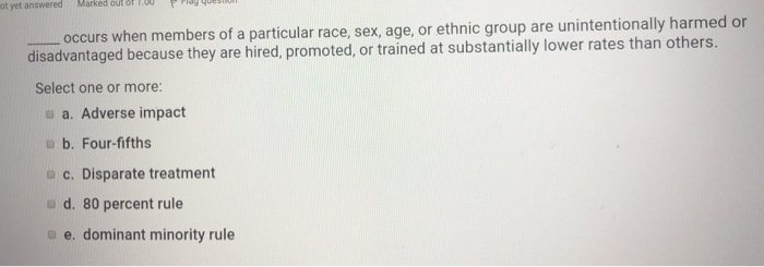 occurs when members of a particular race, sex,