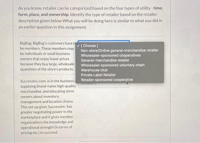 As you know, retailer can be categorized based on
