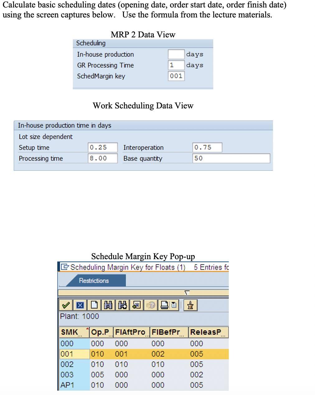 Calculate basic scheduling dates (opening date,