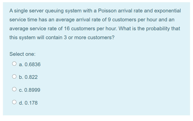 A single server queuing system with a Poisson