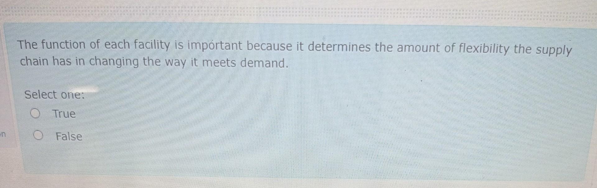 please help me The function of each facility is