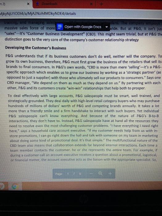 Read the case and please answer these questions