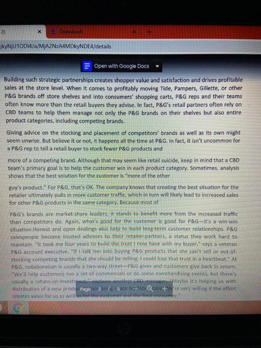 Read the case and please answer these questions